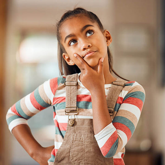 Child thinking through how to solve her own problem using Love and Logic decision-making steps